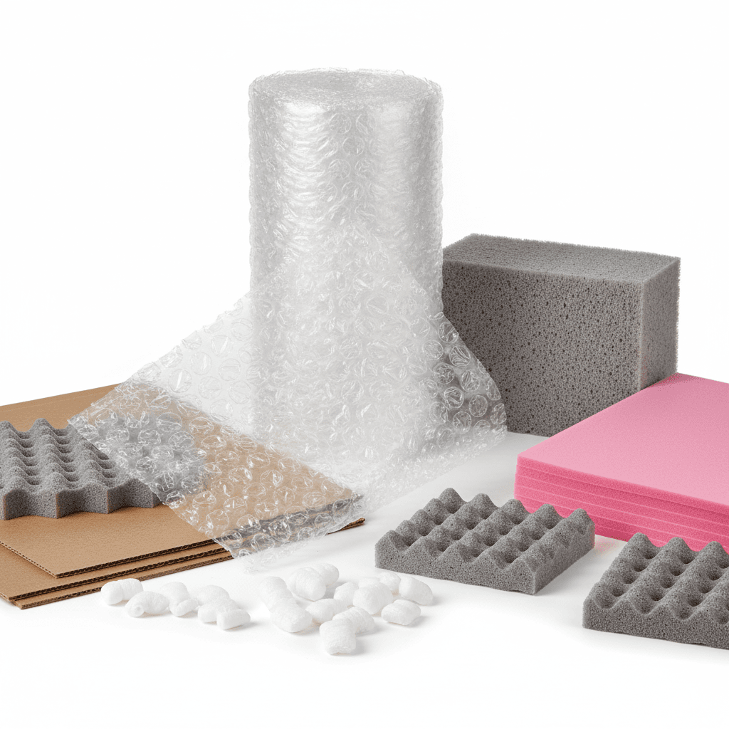 Carefully packaged fragile items wrapped in bubble wrap